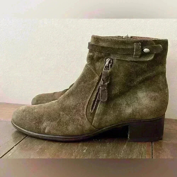Alberto Fermani Shoes - Alberto Fermani Green Suede Boots Womens size 7.5 US